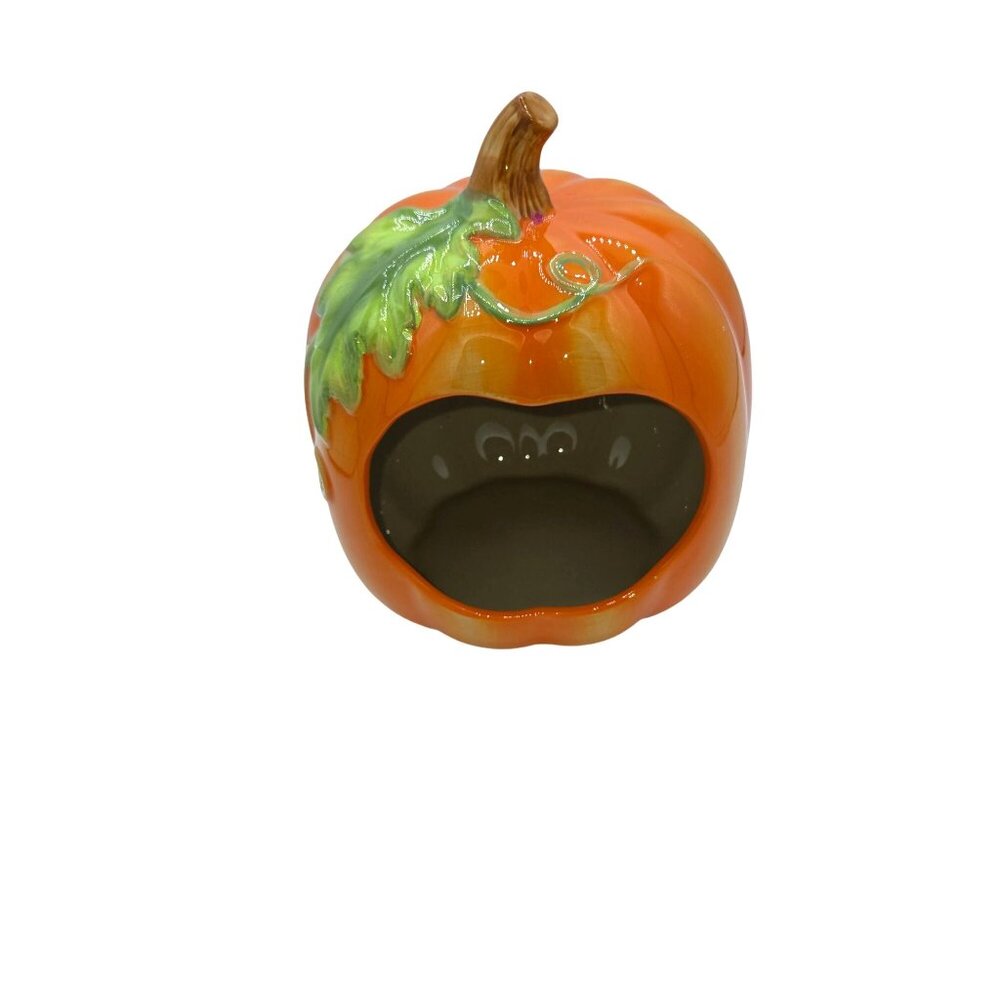 Temptations Halloween Fall Pumpkin Boofetti Ceramic Sponge Candy Candle Holder